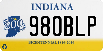 IN license plate 980BLP