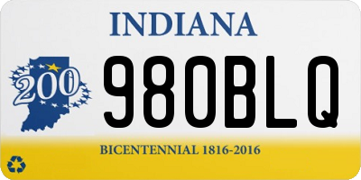 IN license plate 980BLQ