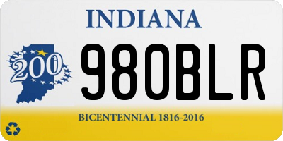 IN license plate 980BLR