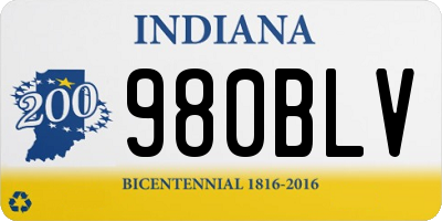 IN license plate 980BLV