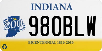 IN license plate 980BLW