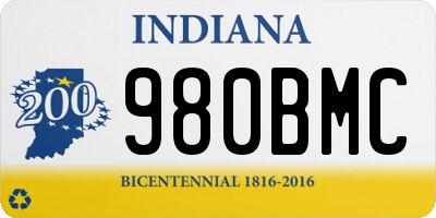 IN license plate 980BMC