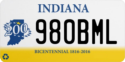 IN license plate 980BML