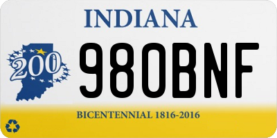IN license plate 980BNF