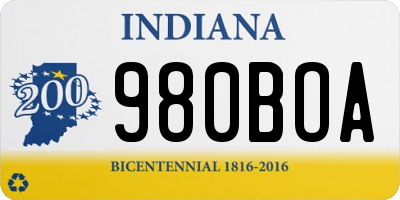 IN license plate 980BOA