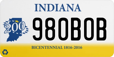 IN license plate 980BOB