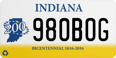 IN license plate 980BOG