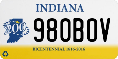 IN license plate 980BOV