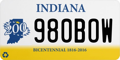 IN license plate 980BOW