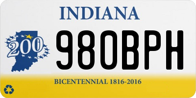 IN license plate 980BPH