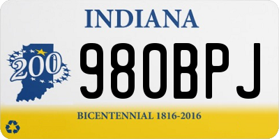 IN license plate 980BPJ