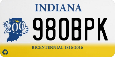 IN license plate 980BPK