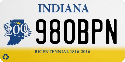 IN license plate 980BPN