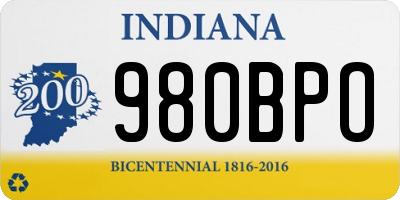 IN license plate 980BPO