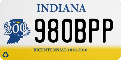 IN license plate 980BPP