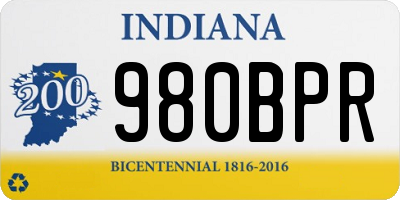 IN license plate 980BPR