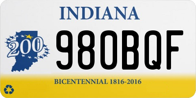IN license plate 980BQF