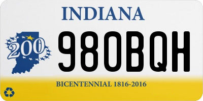 IN license plate 980BQH