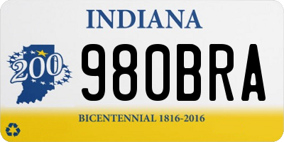 IN license plate 980BRA