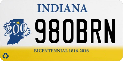 IN license plate 980BRN