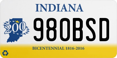 IN license plate 980BSD