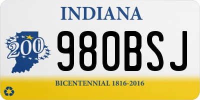IN license plate 980BSJ