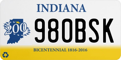 IN license plate 980BSK