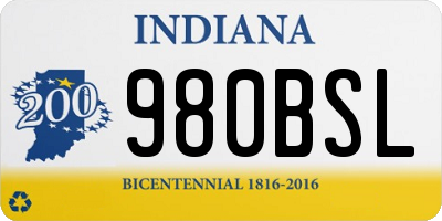 IN license plate 980BSL