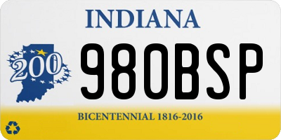 IN license plate 980BSP