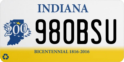 IN license plate 980BSU