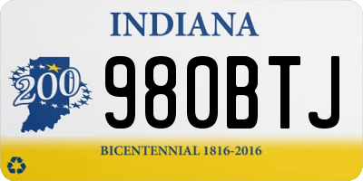 IN license plate 980BTJ