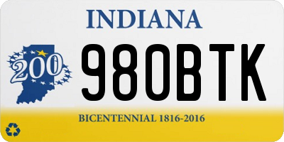 IN license plate 980BTK