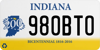 IN license plate 980BTO