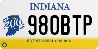 IN license plate 980BTP