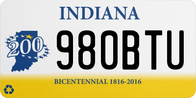 IN license plate 980BTU