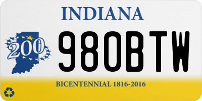 IN license plate 980BTW