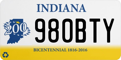 IN license plate 980BTY