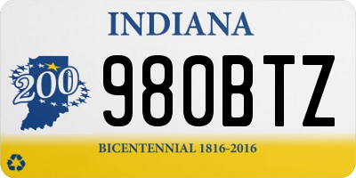 IN license plate 980BTZ
