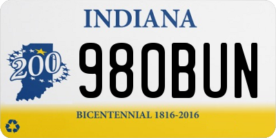 IN license plate 980BUN