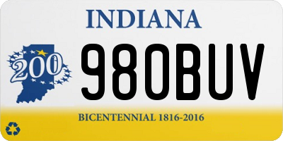 IN license plate 980BUV