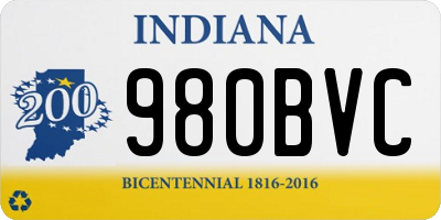 IN license plate 980BVC