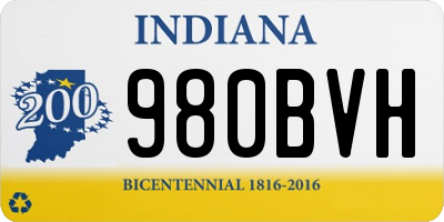 IN license plate 980BVH