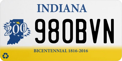 IN license plate 980BVN