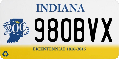IN license plate 980BVX