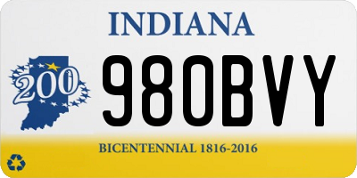 IN license plate 980BVY