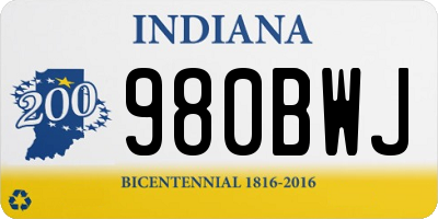 IN license plate 980BWJ
