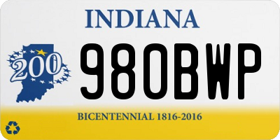 IN license plate 980BWP
