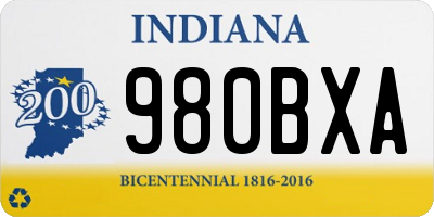IN license plate 980BXA