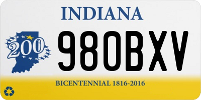 IN license plate 980BXV