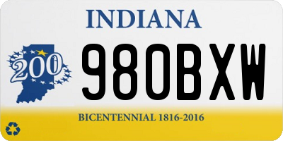 IN license plate 980BXW